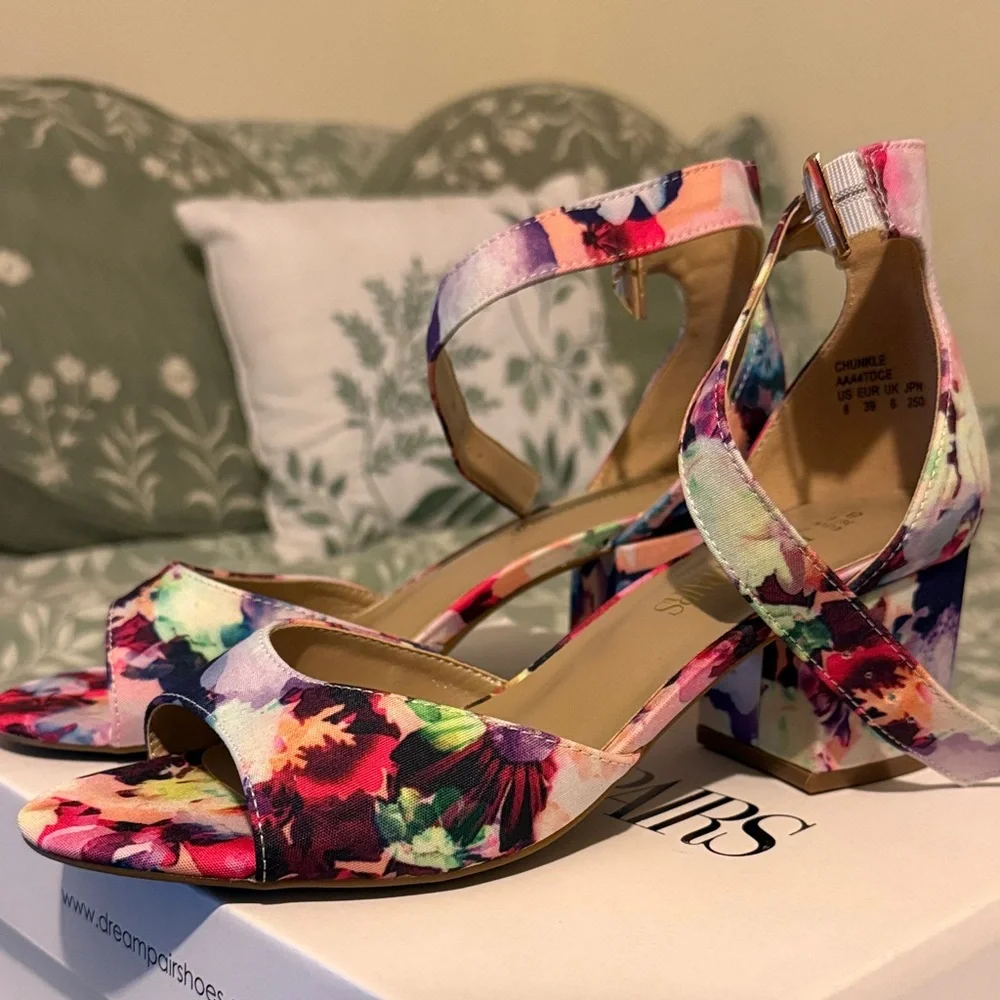 Multicolor Floral Heels